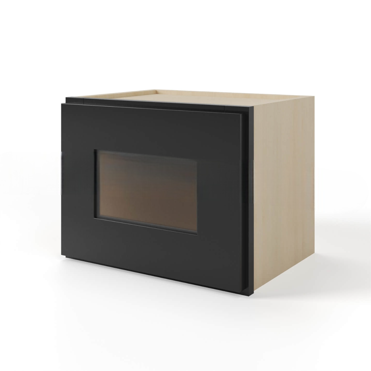 Black Shaker 12″ H Single Door Wall Cabinet with Glass Door
