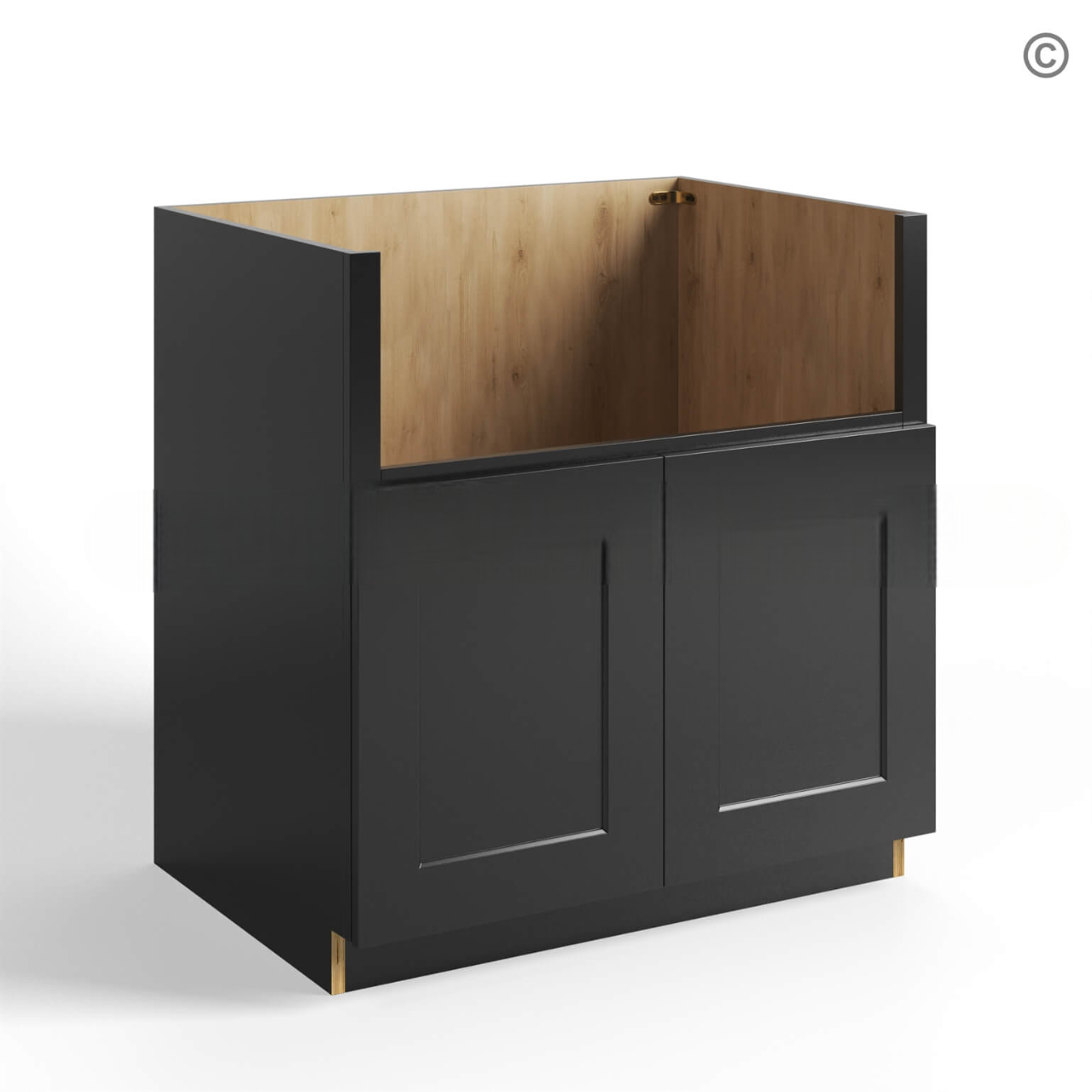 Black Shaker Farm House Sink Base Cabinet