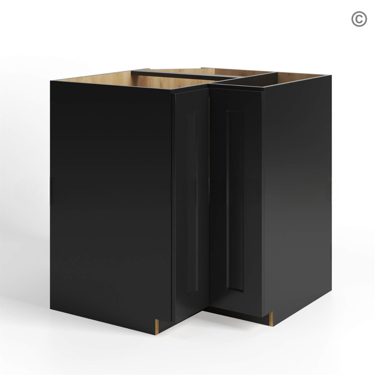 Black Shaker Base Lazy Susan Cabinet