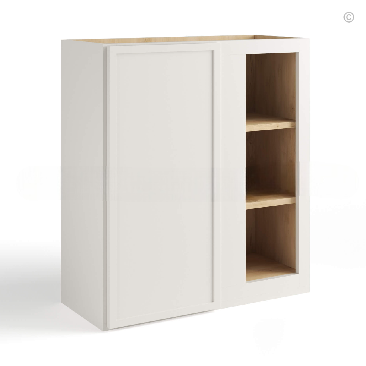Dove White Slim Shaker Blind Corner Wall Cabinet