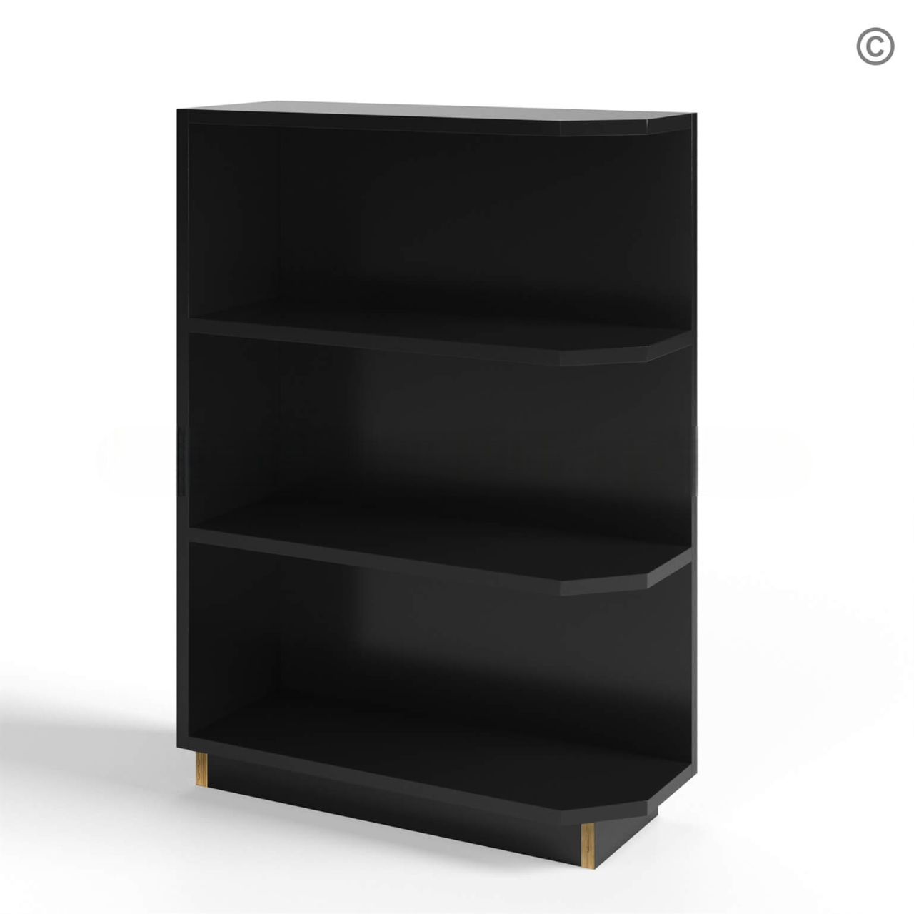 Black Shaker Base End Shelf Cabinet