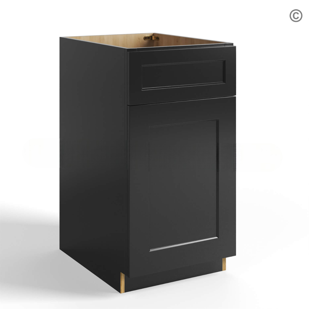 Black Shaker Base Trash Cabinet