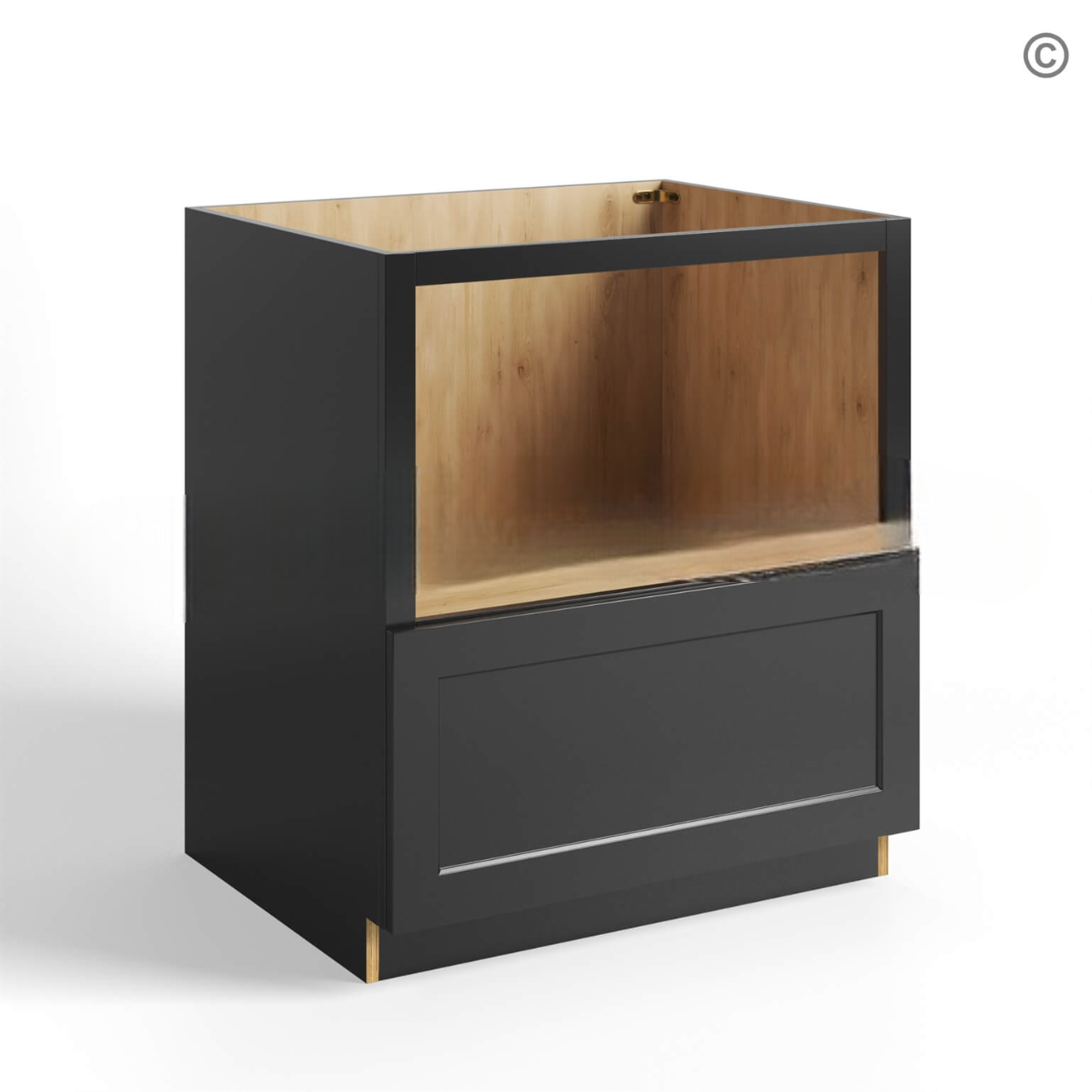 Black Shaker Base Microwave Cabinet