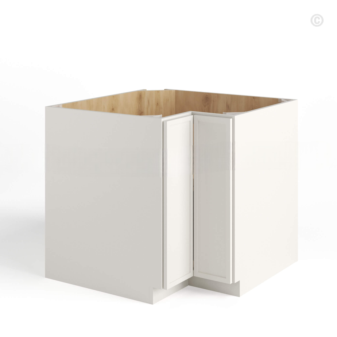 Slim Dove White Lazy Susan Base Cabinet