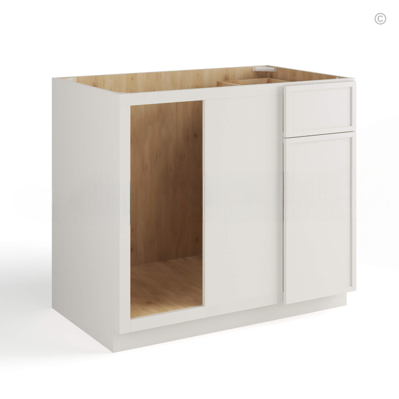 Dove White Slim Shaker Blind Corner Base Cabinet