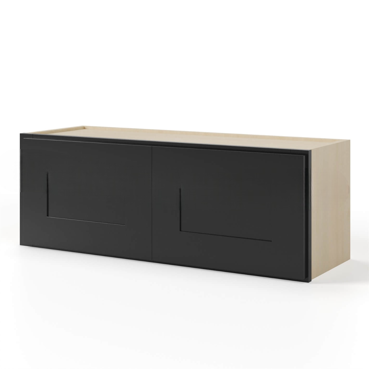 Black Shaker 12″ H Double Door Wall Cabinet
