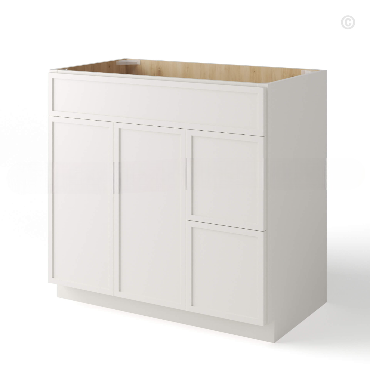 Dove White Slim Shaker Vanity Drawer Cabinet