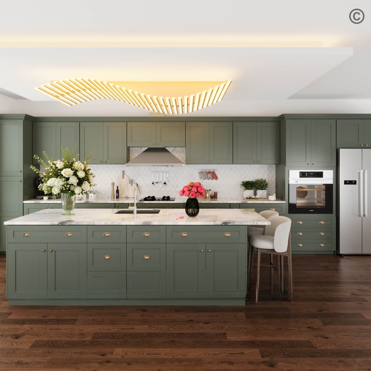 Green Shaker Tall Decorative Door Panel