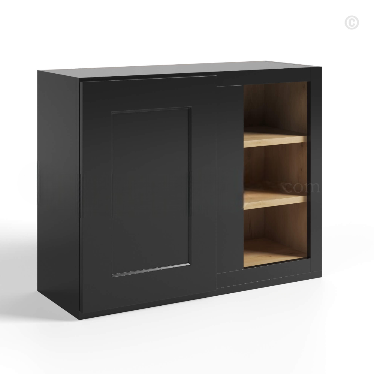 Black Shaker Wall Blind Corner Cabinet