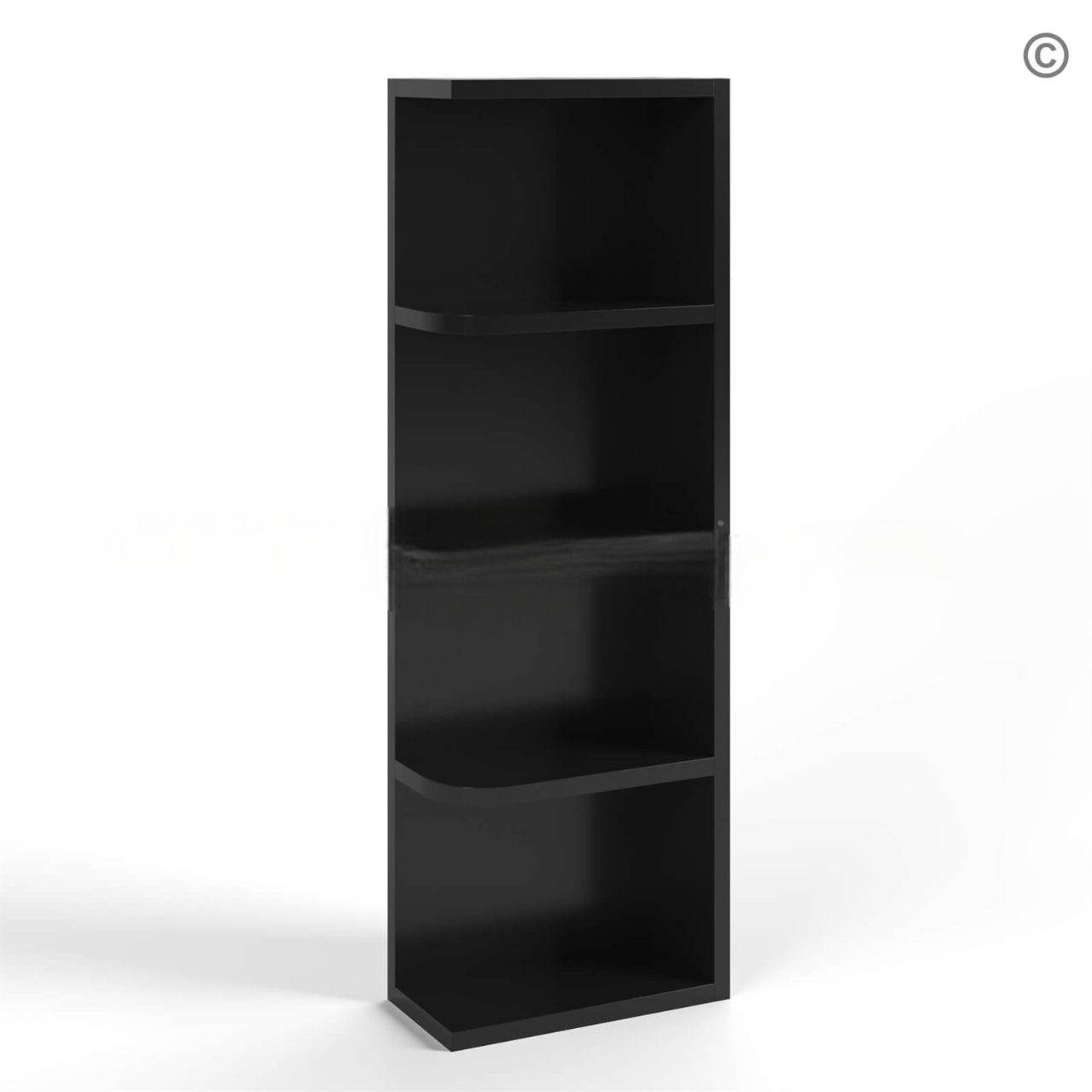Black Shaker Open End Shelf (Reversible)