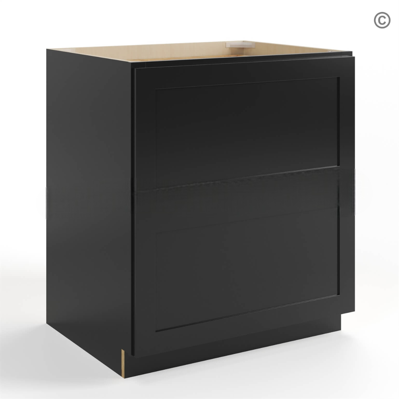 Black Shaker Two Drawer Base