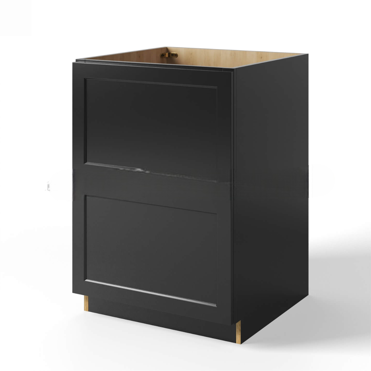 Black Shaker Base Cabinet with 2 Drawers