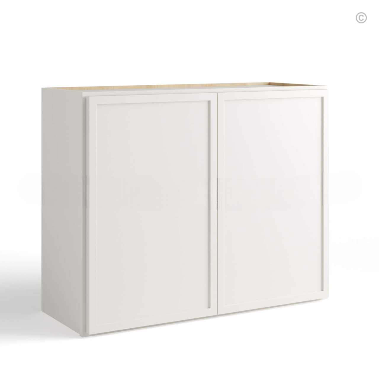 Dove White Slim Shaker Double Door Wall Microwave Bridge Cabinet