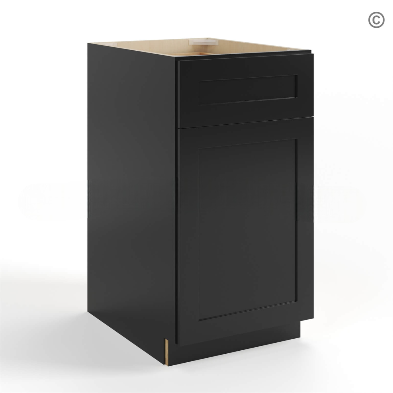 Black Shaker Document File Base Cabinet