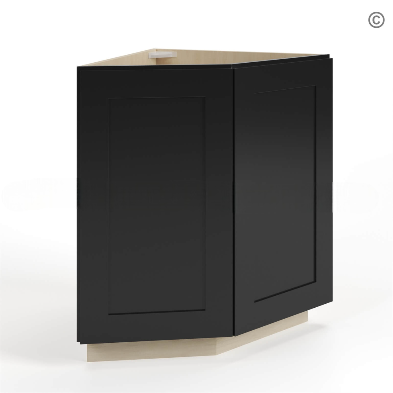 Black Shaker Base End Cabinet