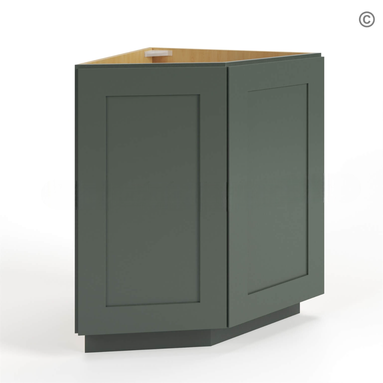Green Shaker Base End Cabinet