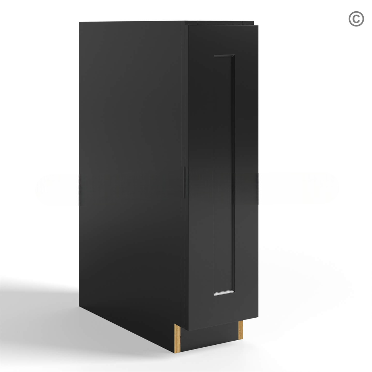 Black Shaker Full Height Door Base Cabinets Single Door