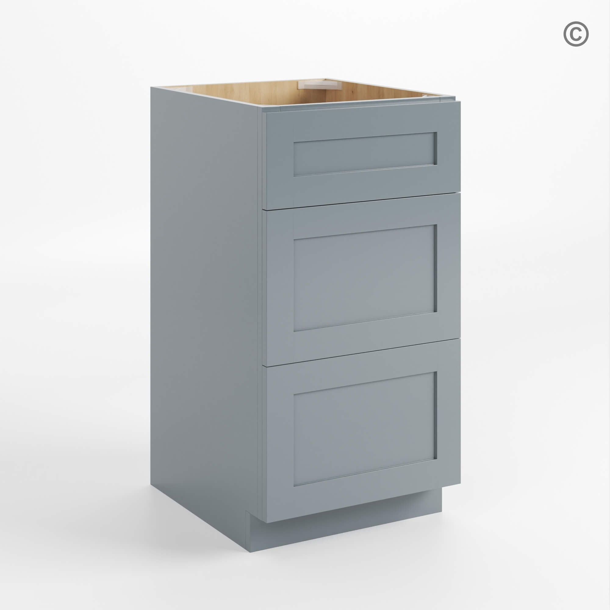 Gray Shaker Vanity Drawer Base Cabinet