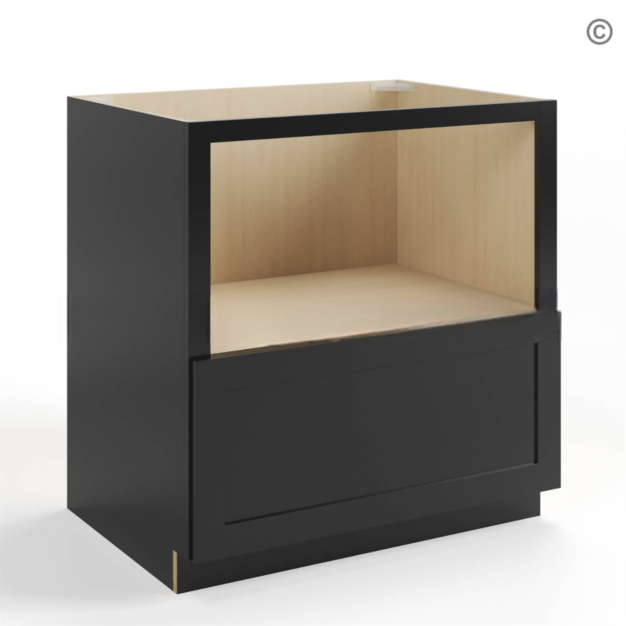 Black Shaker Microwave Base Cabinet
