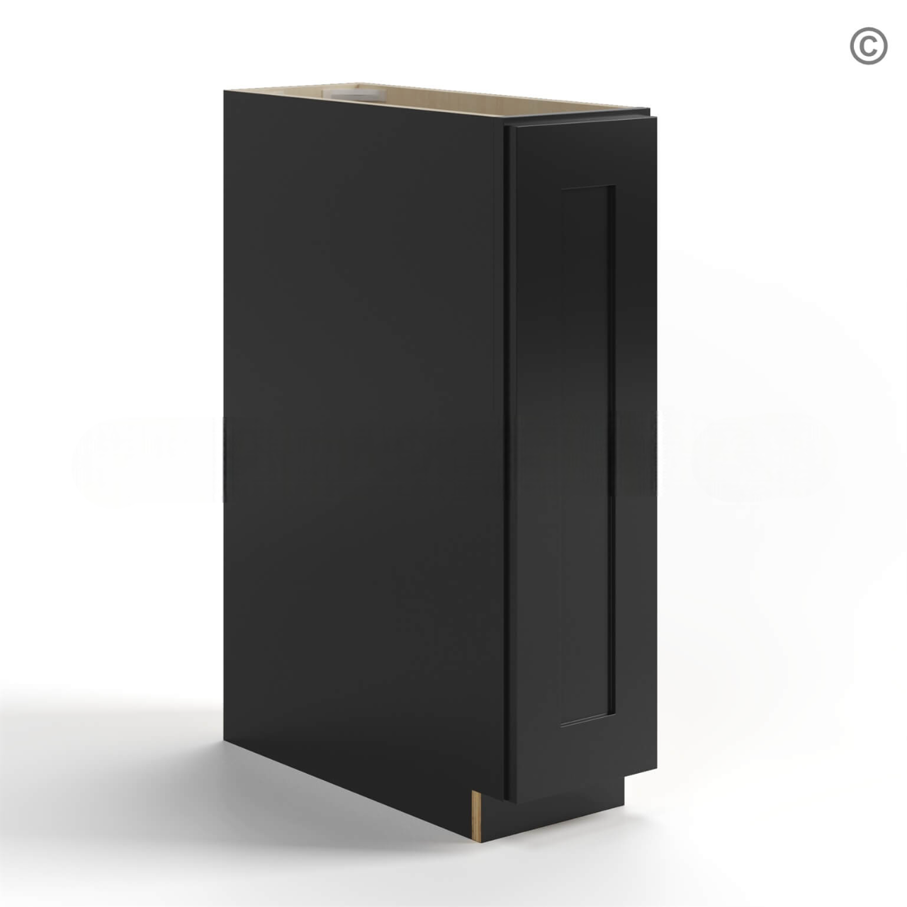 Black Shaker Spice Pull Base Cabinet