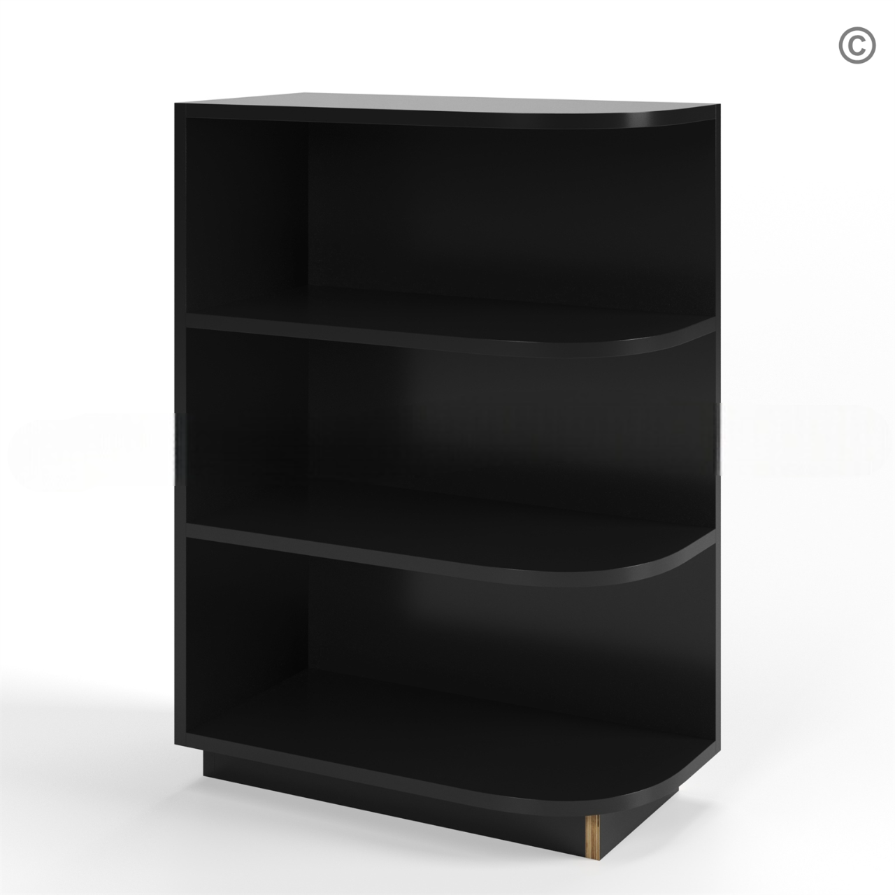 Black Shaker Base End Shelf (Reversible)
