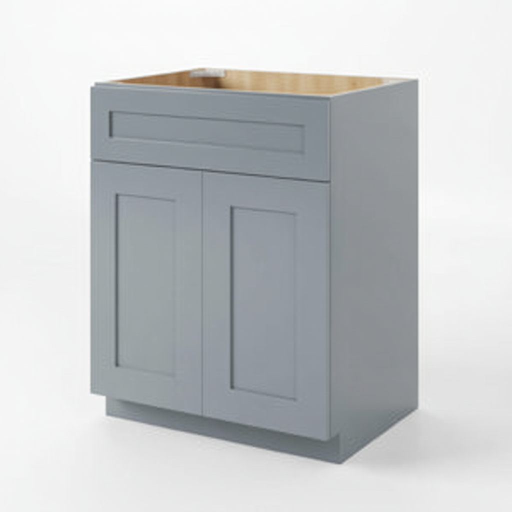 Gray Shaker Single Vanity Sink Base Cabinet