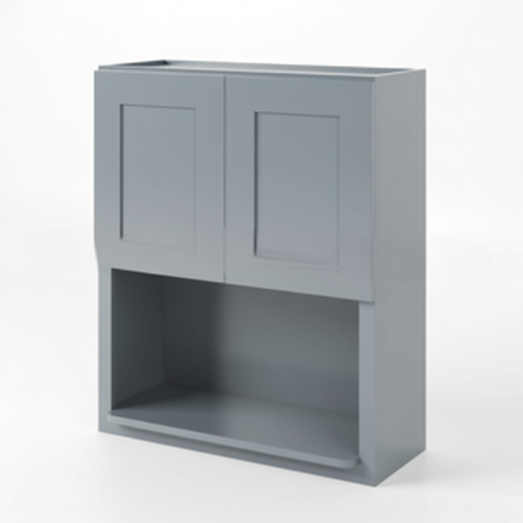 Gray Shaker Microwave Wall Cabinet