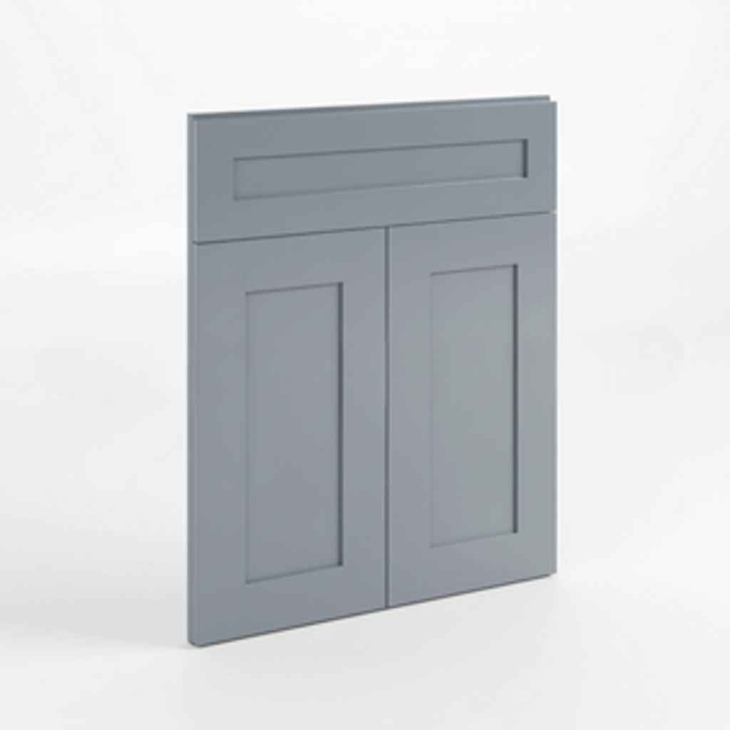 Gray Shaker Corner Sink Base Front