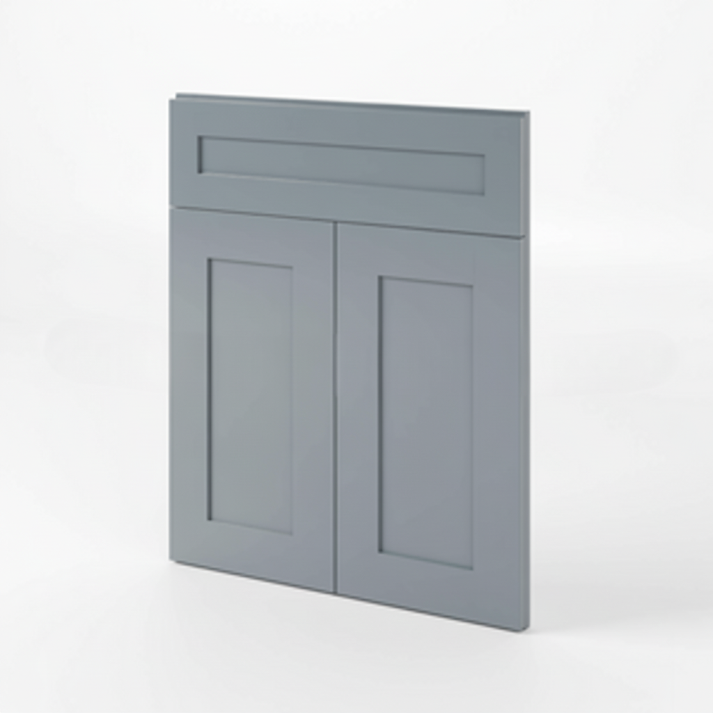 Gray Shaker Corner Sink Base Front