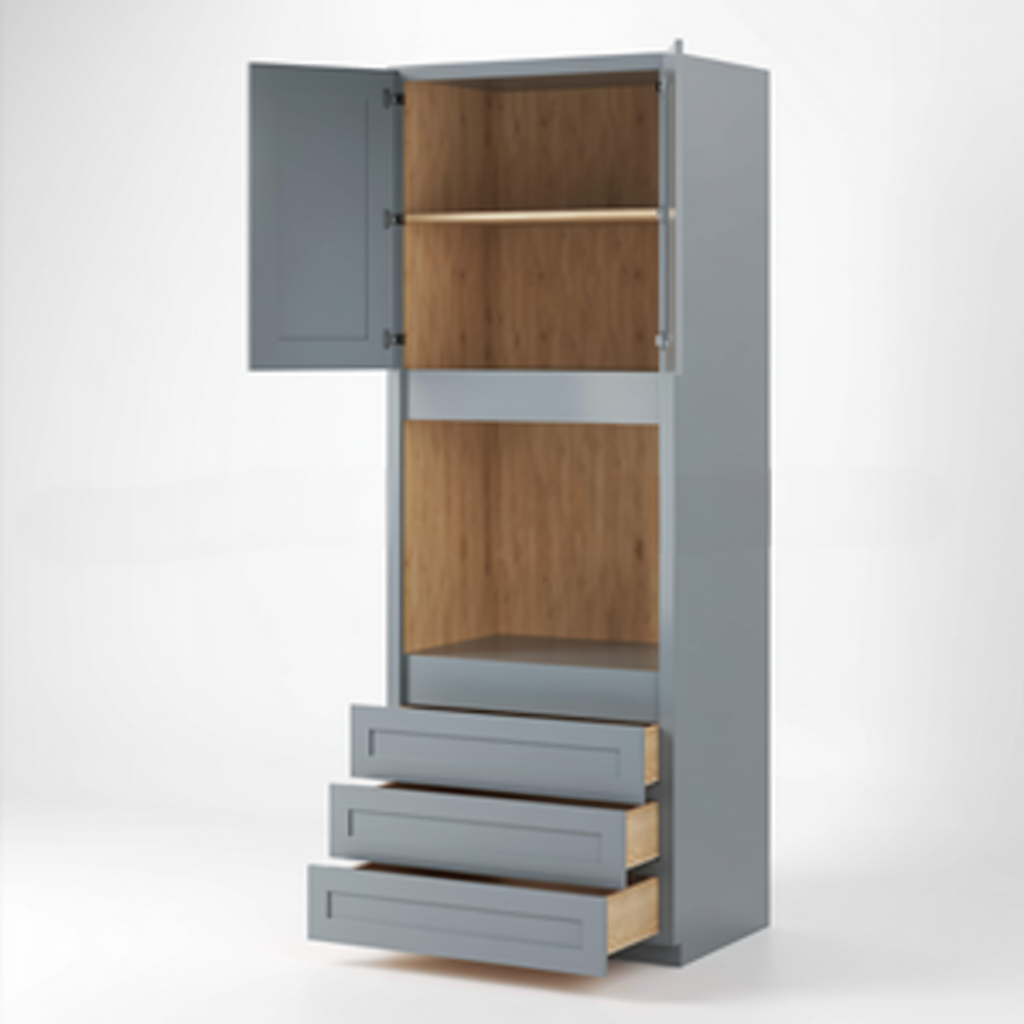 Gray Shaker 30″ W Oven Pantry Cabinet