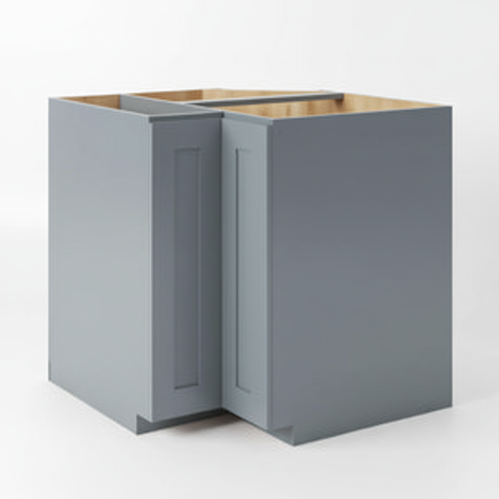 Gray Shaker Lazy Susan Base Cabinet