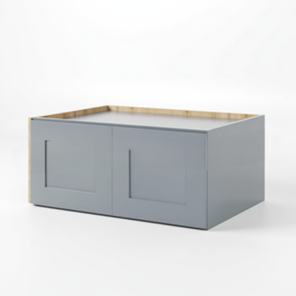 Gray Shaker 36″ W Refrigerator Wall Cabinet 24″ Deep