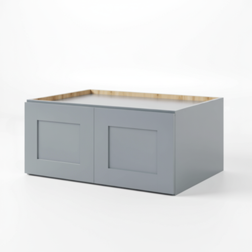 Gray Shaker 33″ W Refrigerator Wall Cabinet 24″ Deep