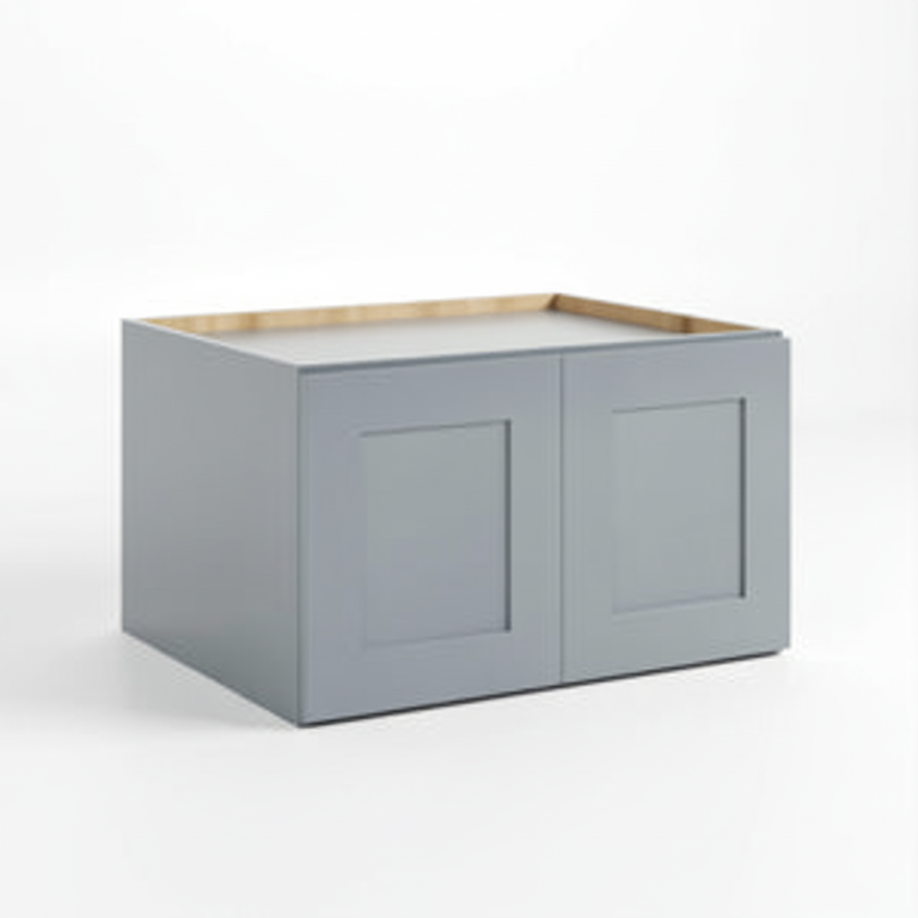 Gray Shaker 30″ W Refrigerator Wall Cabinet 24″ Deep