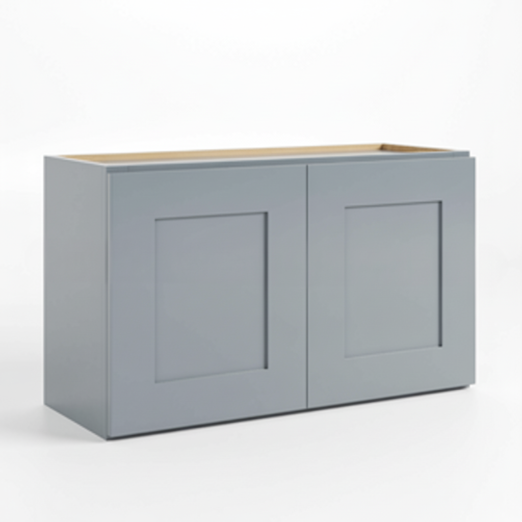 Gray Shaker 15″ H Double Door Wall Cabinet