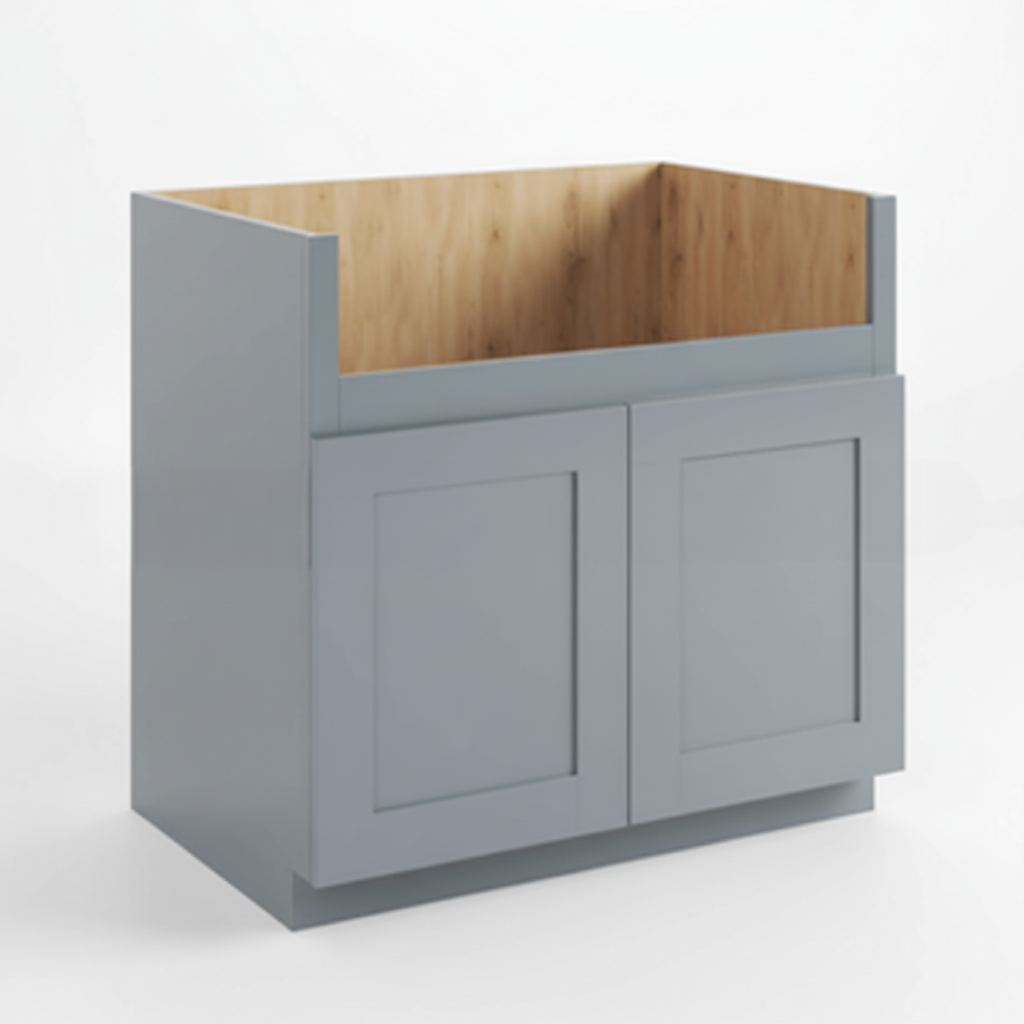 Gray Shaker Farmhouse Sink Base