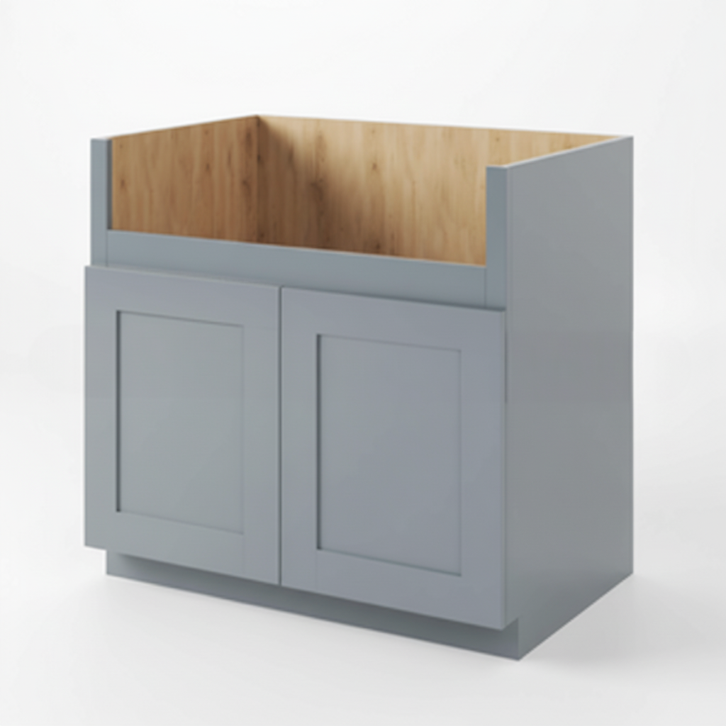 Gray Shaker Farmhouse Sink Base