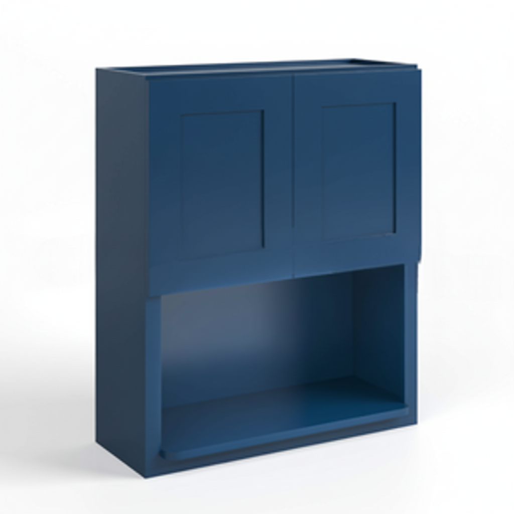 Navy Blue Shaker Microwave Wall Cabinet