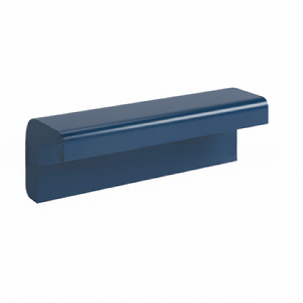 Navy Blue Shaker Angle Light Rail Moulding