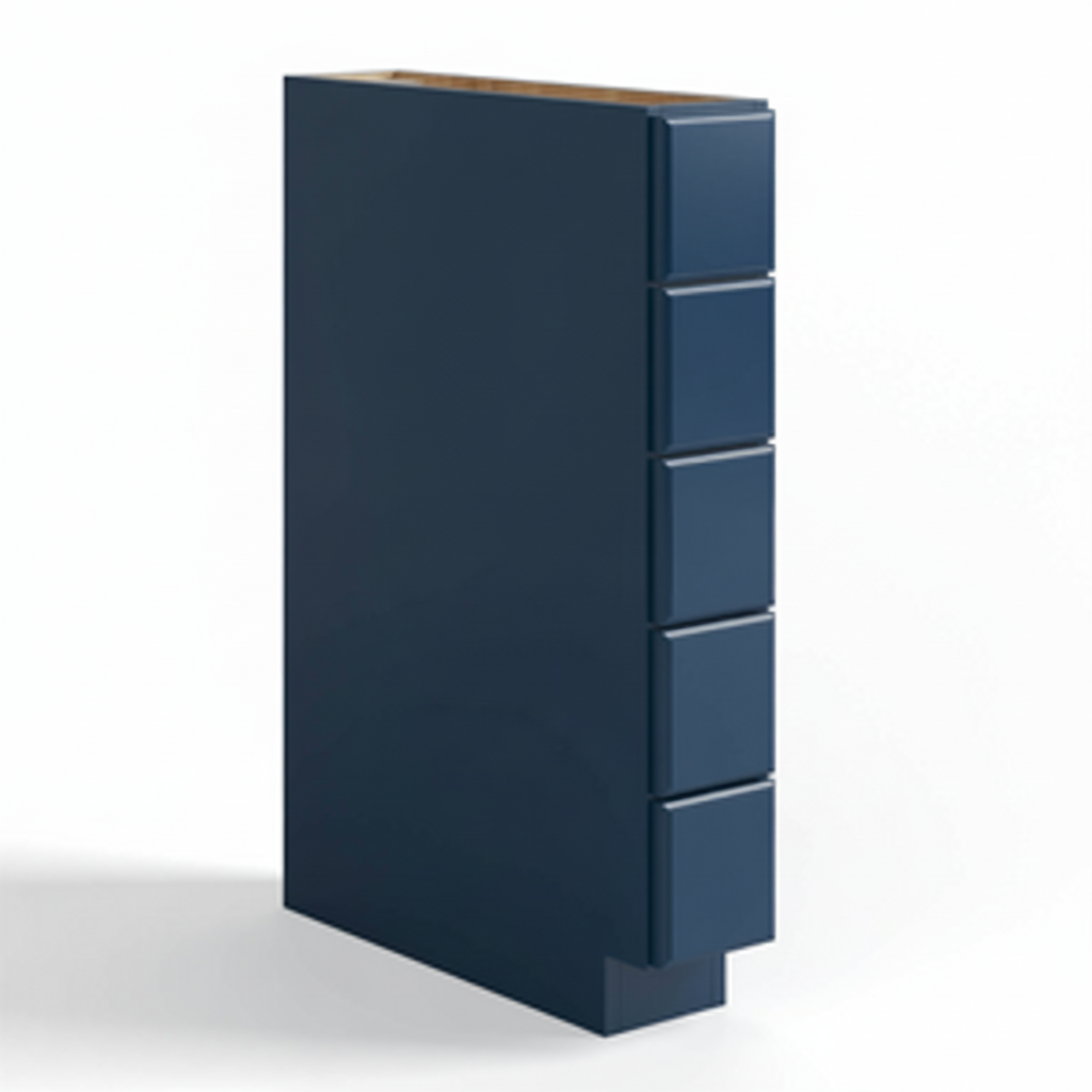 Navy Blue Shaker Base Spice Cabinet with 5 Drawers