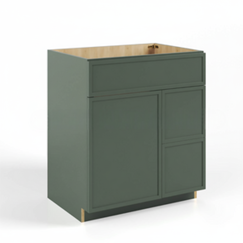 Slim Shaker Green Vanity Sink Base Combo 30″W