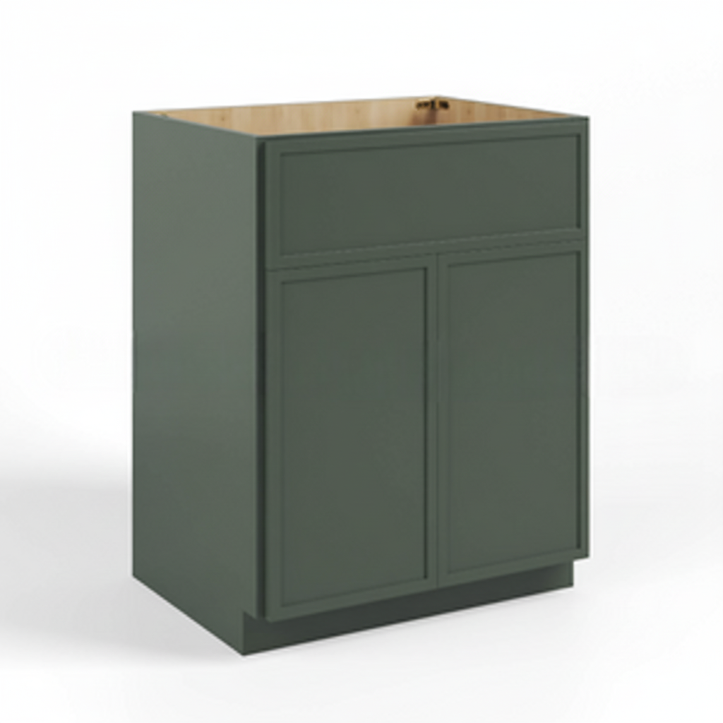 Slim Shaker Green Vanity Sink Base Cabinet