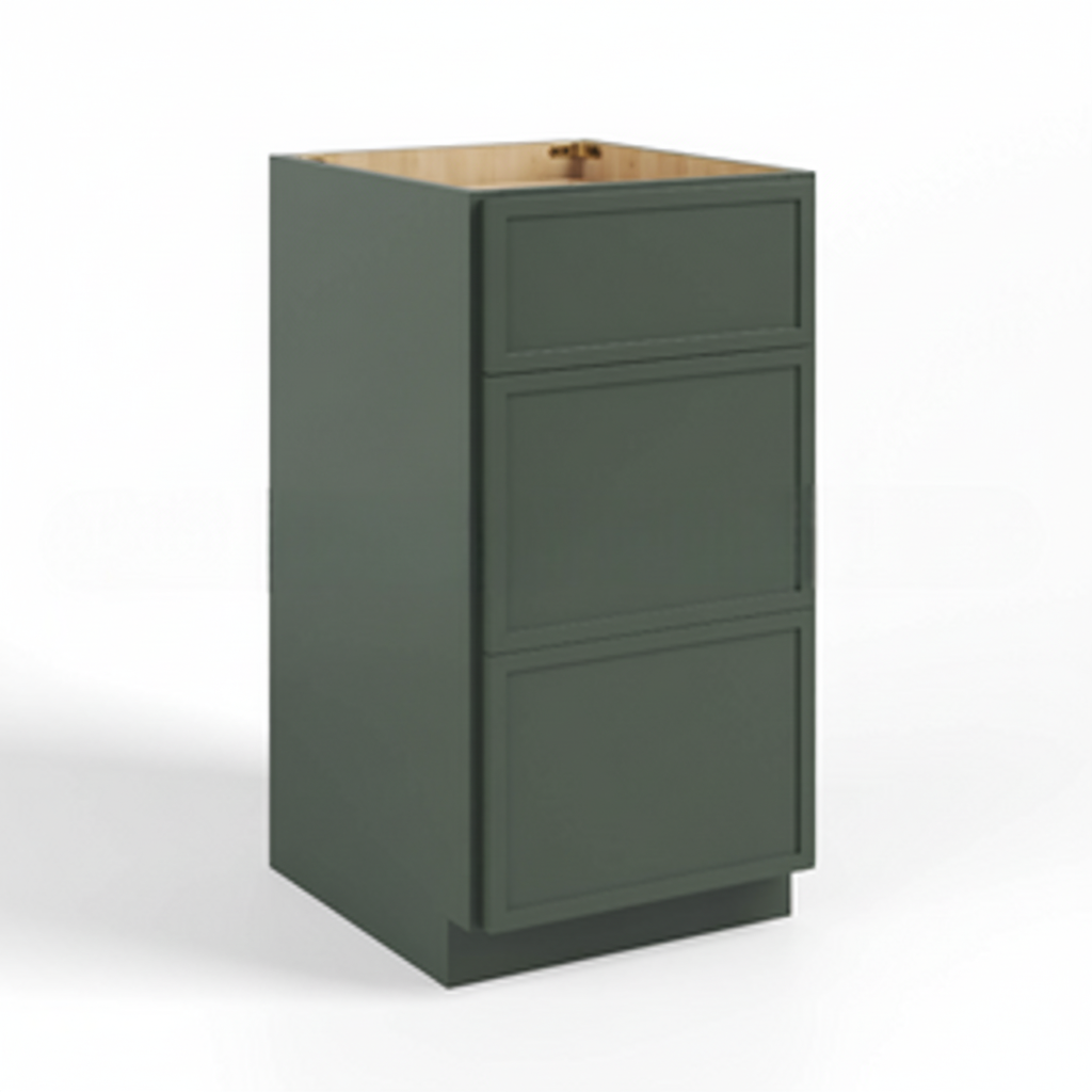 Slim Shaker Green Vanity Drawer Base Cabinet