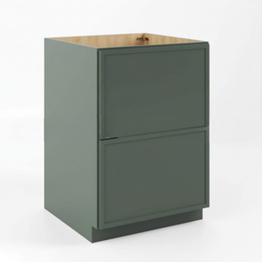 Slim Shaker Green Base Cabinet with 2 Drawers