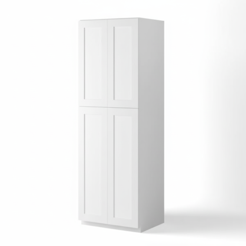 White Shaker 30″ W Utility Pantry Cabinet
