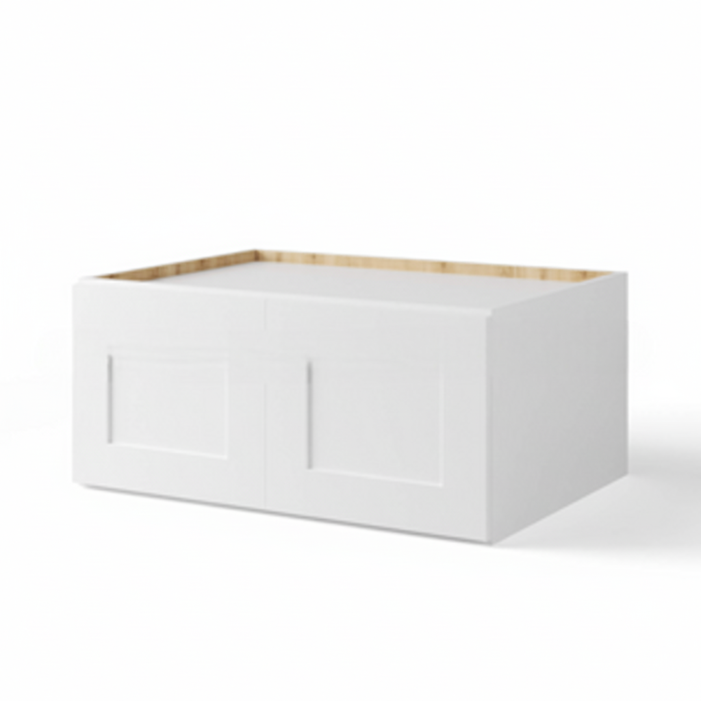 White Shaker 36″ W Refrigerator Wall Cabinet 24″ Deep