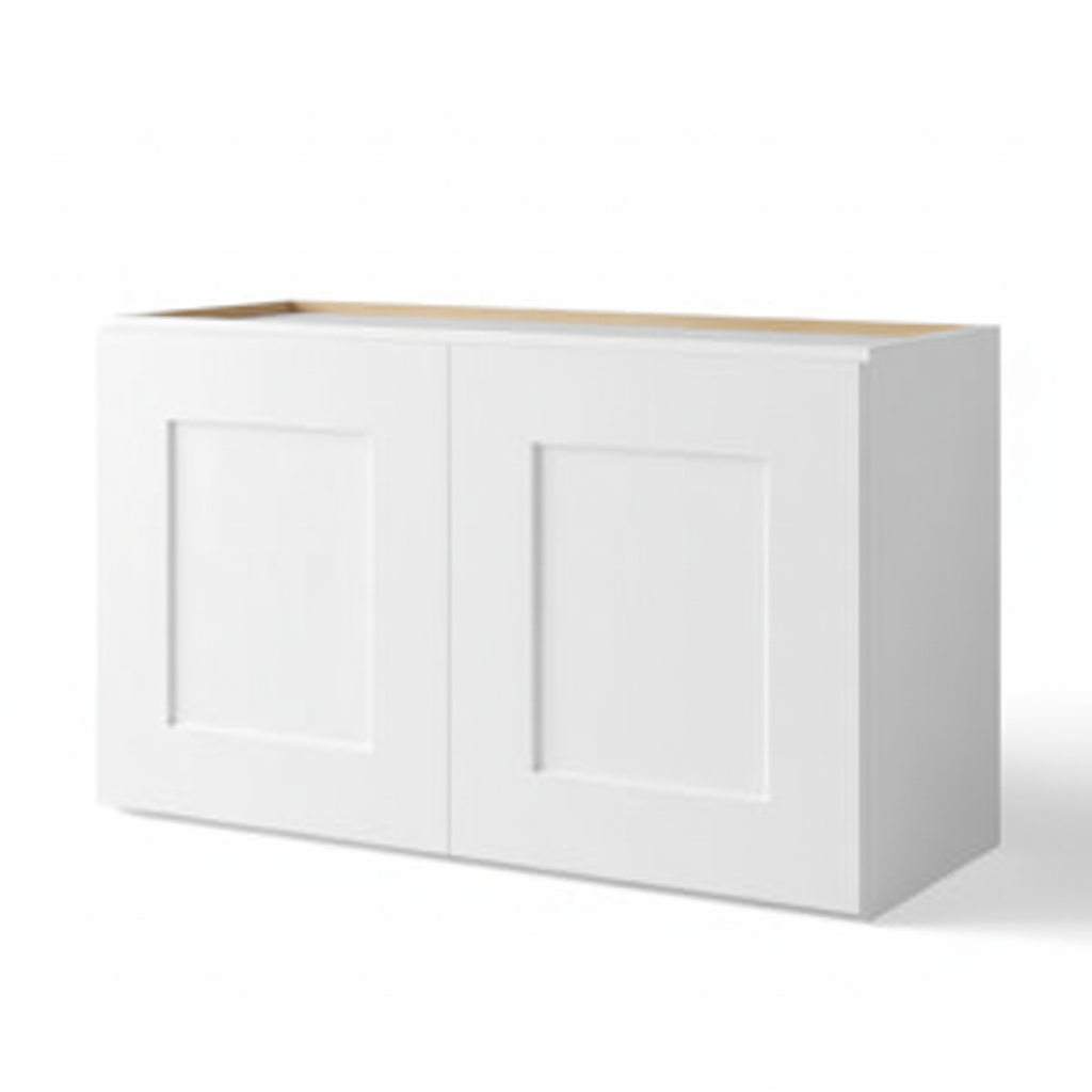 White Shaker 18″ H Double Door Wall Cabinet