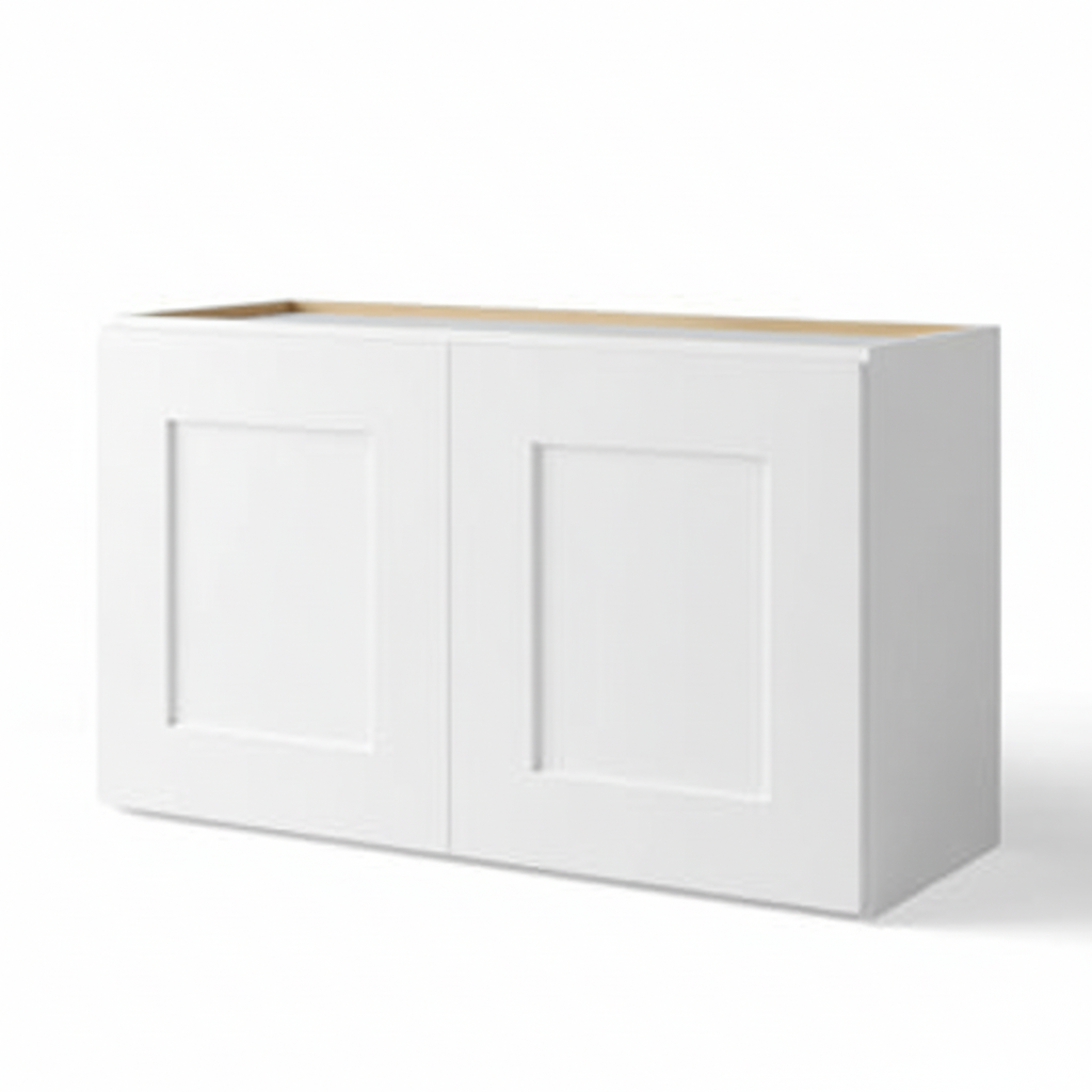White Shaker 15″ H Double Door Wall Cabinet