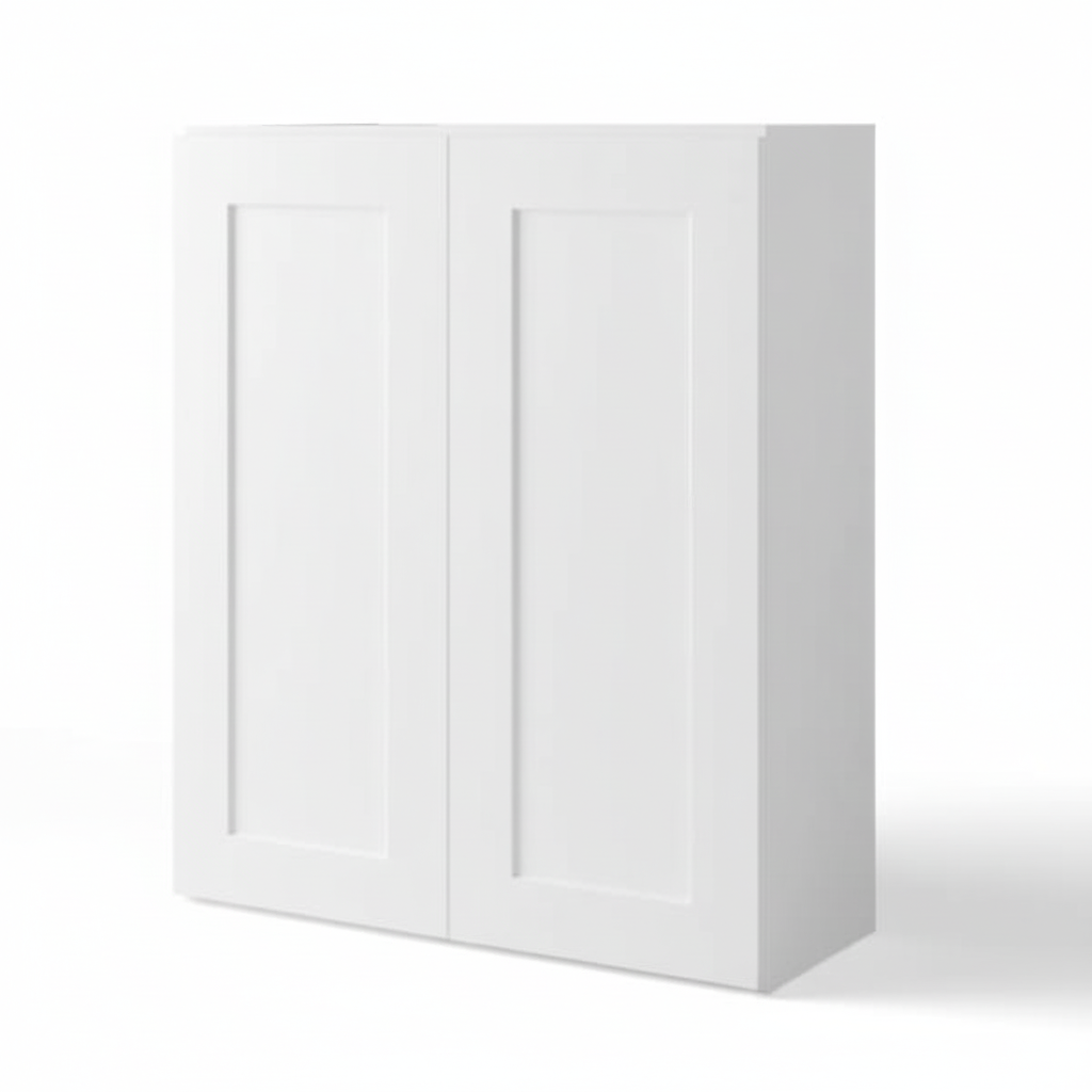 White Shaker 36″ H Double Door Wall Cabinet
