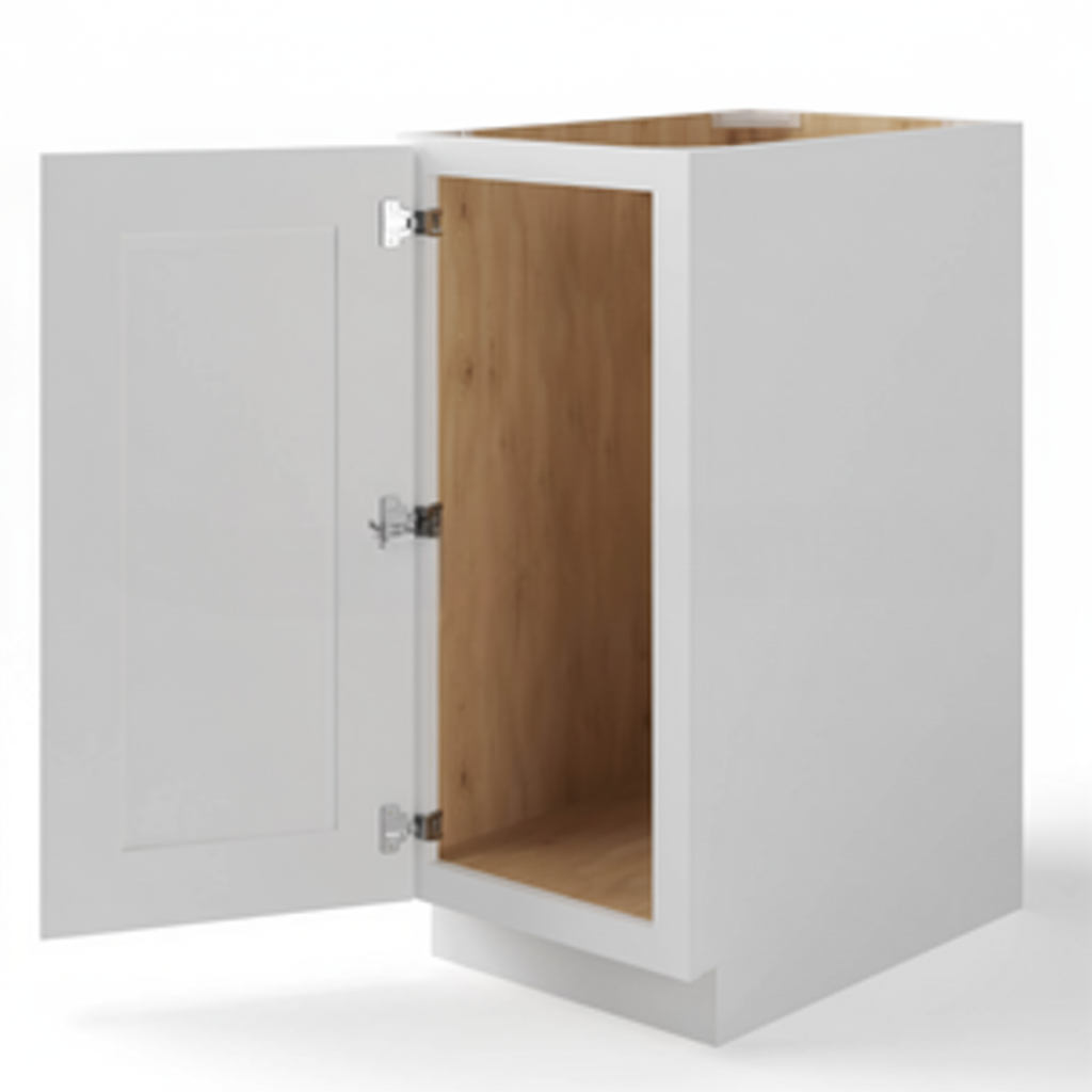 White Shaker Base Cabinet Single Door Full Height